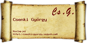 Csenki György névjegykártya