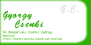 gyorgy csenki business card